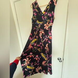 Soma Black Dress with Vibrant Floral Design